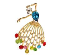 Broche de aleación ligero inspirado en la danza clásica para decoración de ropa, joyería de moda, regalo versátil para trajes, talla única, como se describe