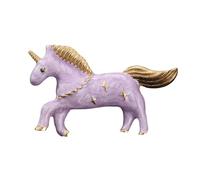 Broche de aleación minimalista de un solo cuerno con diseño de caballo dulce y soñador, accesorio multiusos suave, accesorio de regalo, broche de macaron japonés de aleación, talla única, como se