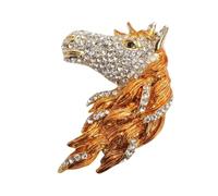 Broche de aleación resistente con diseño de caballo con símbolo del zodiaco chino para accesorios de moda y ocasiones especiales Broche de aleación con diseño de animales