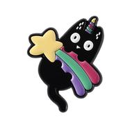 Broche de aleación resistente con diseño de gatos negros con cuerno, para mujeres y adolescentes, joyería de moda, gatos creativos, talla única, como se describe