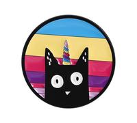 Broche de aleación resistente con diseño de gatos negros con cuerno, para mujeres y adolescentes, joyería de moda, gatos creativos, talla única, como se describe