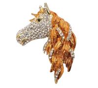 Broche de aleación resistente de caballo del zodiaco chino para accesorios de moda y ocasiones especiales, broche de aleación de animales, One Size, como se describe