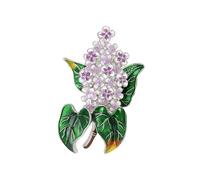 Broche de aleación resistente y flor de hortensia esmaltada que muestra superficies lisas y resistencia a la decoloración para una mayor durabilidad. Broche formal, One Size, como se describe