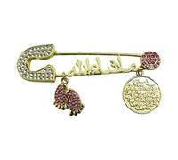 Broche de aleación único con forma de letra con influencia turca, accesorio de joyería cultural, broche para diario, joyería elegante para pecho