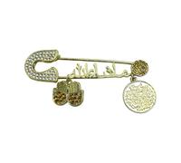 Broche de aleación único con forma de letra con influencia turca, accesorio de joyería cultural, broche para diario, joyería elegante para pecho