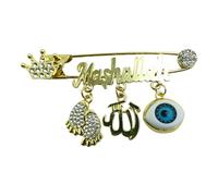 Broche de aleación único con forma de letra con influencia turca, accesorio de joyería cultural, broche para diario, joyería elegante para pecho