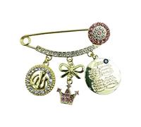 Broche de aleación único con forma de letra con influencia turca, accesorio de joyería cultural, broche para diario, joyería elegante para pecho