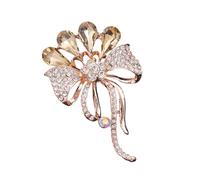Broche de aleación único y brillante con insignia floral de cristal artificial para uso diario, ocasión especial, One Size, como se describe