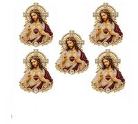 Broche de alfiler de solapa del Sagrado Corazón de Jesús Virgen María, regalo religioso inspirador católico for hombres y mujeres, decoración del altar del hogar del bautismo(5PCS-B)