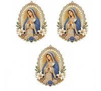 Broche de alfiler de solapa del Sagrado Corazón de Jesús Virgen María, regalo religioso inspirador católico for hombres y mujeres, decoración del altar del hogar del bautismo(3PCS-A)