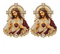 Broche de alfiler de solapa del Sagrado Corazón de Jesús Virgen María, regalo religioso inspirador católico for hombres y mujeres, decoración del altar del hogar del bautismo(2PCS-A)