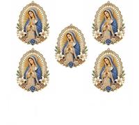 Broche de alfiler de solapa del Sagrado Corazón de Jesús Virgen María, regalo religioso inspirador católico for hombres y mujeres, decoración del altar del hogar del bautismo(5PCS-A)