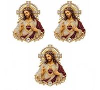 Broche de alfiler de solapa del Sagrado Corazón de Jesús Virgen María, regalo religioso inspirador católico for hombres y mujeres, decoración del altar del hogar del bautismo(3PCS-b)