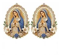Broche de alfiler de solapa del Sagrado Corazón de Jesús Virgen María, regalo religioso inspirador católico for hombres y mujeres, decoración del altar del hogar del bautismo(2PCS-B)