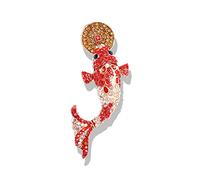 Broche de alfileres para faldas, suéteres, bufandas, solapas, sombreros, broche Koi, ancho 27 mm x alto 60 mm