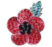 Broche de amapola roja Pin de solapa esmaltado insignia cinta flores hoja verde Lest We Forget Legión Día conmemorativo Paz Metal, s, Metal