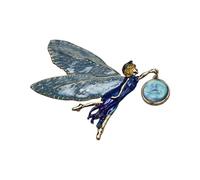 Broche de ángel con forma de gota de aceite, accesorio de joyería de ala brillante, diseño artístico retro, pin de solapa para mujer, regalo de fantasía, accesorio de ala de ángel, talla única, como