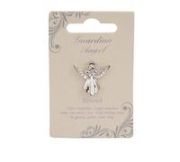 Broche de ángel de la guarda con acabado plateado para la amistad, pin de solapa con diamantes de imitación para hombres y mujeres, traje de esmoquin, sombrero de corbata, regalo perfecto para el