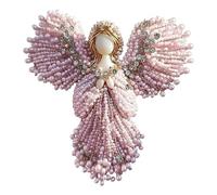 Broche de Ángel de Perla Hecho a Mano, Elegante Pin de Ala de Ángel con Perla para Mujer, Regalo Espiritual, Navidad, Estilo Versátil, Dale un Toque de Divina Elegancia (Pink)