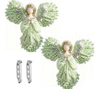 Broche de ángel perla hecho a mano, elegante alfiler de joyas de ala de ángel con perlas para mujeres, abraza un toque de elegancia divina, regalo espiritual de recuerdo para ropa diari Brooch-C 2PCS
