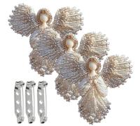 Broche de ángel perla hecho a mano, elegante alfiler de joyas de ala de ángel con perlas para mujeres, abraza un toque de elegancia divina, regalo espiritual de recuerdo para ropa diari Brooch-A 3PCS