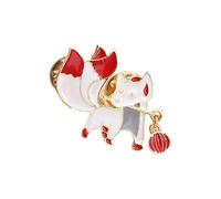 Broche de animal japonés con pin de solapa de aleación de arce rojo para mujer, diseño floral para chaquetas, sombreros y bufandas, regalo único de joyería cultural, talla única, como se describe