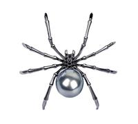 Broche de araña, broche de araña de Halloween, broche de araña, broche de joyería, perla de araña, broche de insectos, broche de animales, broche de ropa para mujer, aguja de metal para hombre y