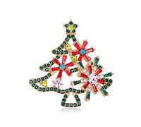 Broche de árboles de Navidad, árbol giratorio, diamantes de imitación coloridos, Feliz Navidad, fiesta de Navidad, decoración para mujeres y niñas, árbol para mujeres