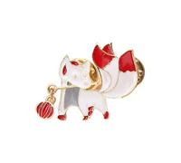 Broche de arce japonés con diseño de animal de aleación vintage, accesorio cultural, decoración de pecho, joyería, regalo de animal japonés, talla única, como se describe
