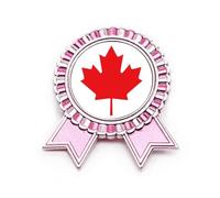 Broche de arce rojo con símbolo de cultura de país de Canadá, medalla de premio ganador rosa, Medium, Metal