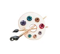 Broche de arte esmaltado con diamantes de imitación de cristal, elegante lona, unisex, aleación de zinc, joyería para mujeres y hombres, accesorios de moda, Metal