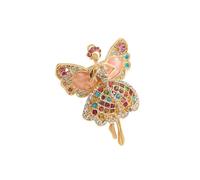 Broche de ballet artístico con diamantes de imitación para mujer, accesorio elegante para mujer, ropa casual o formal, joyería de ballet de moda, talla única, como se describe