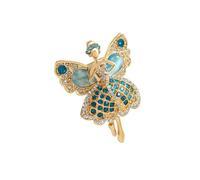 Broche de ballet artístico con diamantes de imitación para mujer, accesorio elegante para mujer, ropa casual o formal, joyería de ballet de moda, talla única, como se describe