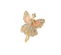 Broche de ballet artístico con diamantes de imitación para mujer, accesorio elegante para mujer, ropa casual o formal, joyería de ballet de moda, talla única, como se describe