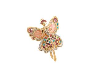 Broche de ballet artístico con diamantes de imitación para mujer, accesorio elegante para mujer, ropa casual o formal, joyería de ballet de moda, talla única, como se describe