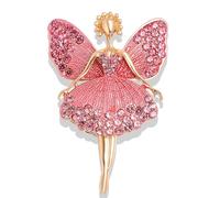 Broche de ballet para niña, broche de danza, ramillete de ángel, dulce chica con alas, joyería de modelado, accesorios personalizados para disfraz de dulce, broche de diamante adecuado para niña y