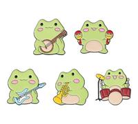 Broche De Banda De Ranas, Adorno Único De Animales, Broches De Músico, Insignias De Solapa Para Sombrero, Camisa, Bolso, Joyería, 5 Uds.
