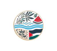 Broche de bandera de hoja de río de sandía, unisex, accesorio de apoyo cultural, insignia de metal para amantes de la joyería, accesorios de apoyo cultural