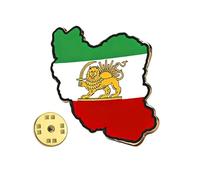 Broche de bandera de Irán, de esmalte en forma de tarjeta, recuerdo patriótico de metal con respaldo de embrague sólido, accesorio de solapa portátil con acabado brillante, alfiler de orgullo