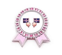 Broche de bandera de Islandia, diseño de la isla del país, color rosa, Medium, Metal