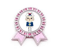 Broche de bandera de Seúl de Corea, país, Asia, Seúl, insignia de UU, color rosa, Medium, Metal