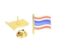 Broche de bandera nacional de Tailandia con emblema nacional esmaltado para mochila y abrigo, metal de acero inoxidable, sin piedras preciosas, Metal de acero inoxidable, No es una piedra preciosa