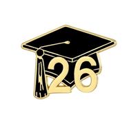 Broche De Birrete De Graduación - Aleación De Zinc Pequeño 1.3x0.5in | Clase De 2026 Pin Con Cierre De Seguridad, Hito Académico, Recuerdo Para Personas Mayores | De Solapa Conmemorativa Cere