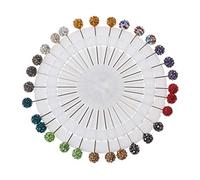 Broche de bola de cristales para mujer, 30 exquisitos pines de hiyab para bufanda, joyería recta para decoración de cabeza para decoración B, guirnalda, colgante, decoración de Pascua