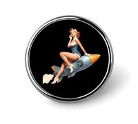 Broche de botón con pin-up redondo de la Segunda Guerra Mundial, insignia, accesorios de ropa para hombres y mujeres.