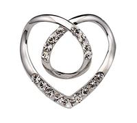 Broche de bufanda con forma de corazón para camiseta, bufanda de seda de cristal, broche con hebilla, chal, anillos de clip, bufandas, cierre de botón anudado, Large, Metal