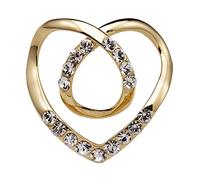 Broche de bufanda con forma de corazón para camiseta, bufanda de seda de cristal, broche con hebilla, chal, anillos de clip, bufandas, cierre de botón anudado, Large, Metal