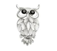 Broche de búho de cristal - Elegante broche de solapa de búho con detalle de diamantes de imitación - Broche de animal para bufanda o blazer, Metal