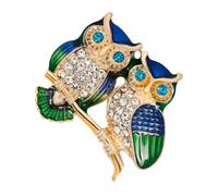 Broche de Búho Elegante de Aleación y Piedra para Ropa | Accesorio Versátil para Cardigans y Diademas, Adecuado en Ceremonias, Trabajo y Conjuntos de Niñas