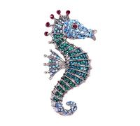 Broche de caballito de mar de aleación hermosa, obra de arte delicada hecha a mano, Pin de solapa de caballito de mar, accesorio para mujeres, broche de aleación para amantes de